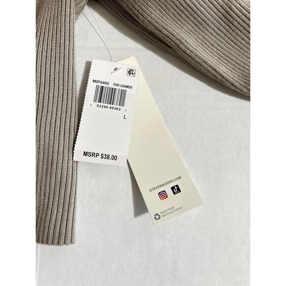 Madden Girl Knit Ribbed Sweater Long Sleeve Crop Top Size Large Light Olive NWT - Picture 6 of 8